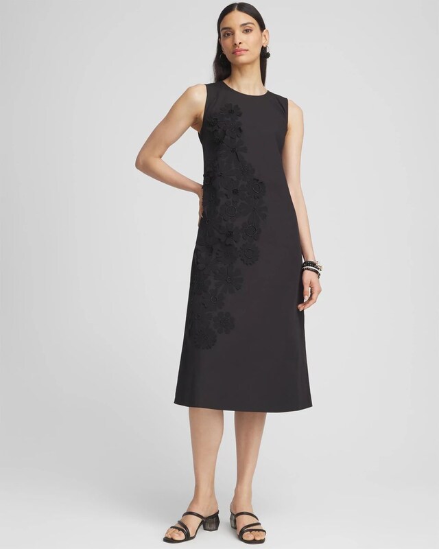 3D Flower Applique Sleeveless Dress - image 1